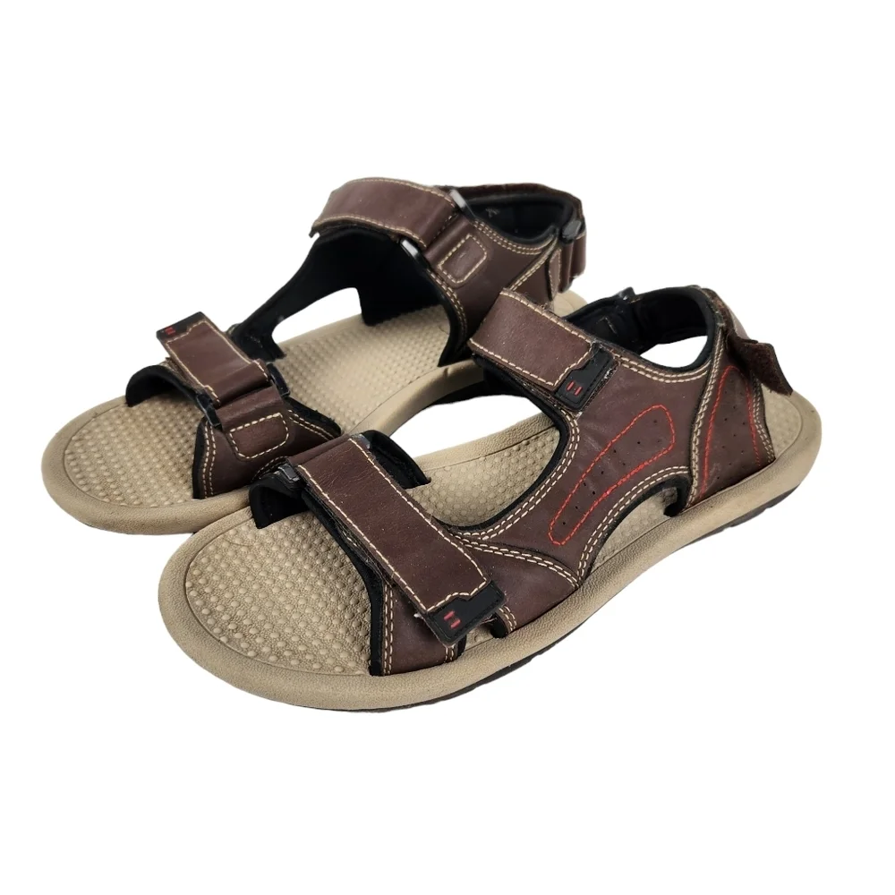 Khombu Brown Adjustable Sandals Men's Size 10